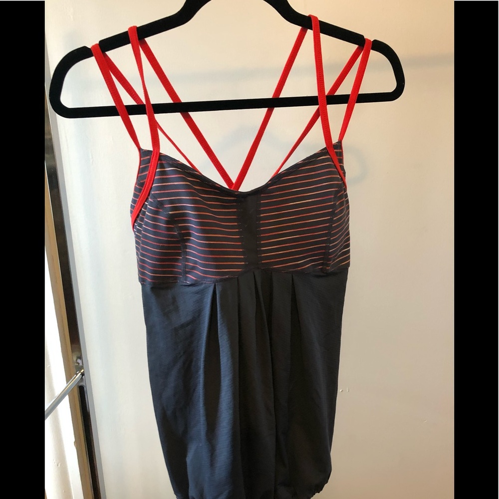 Zella - size L - grey and orange running tank top